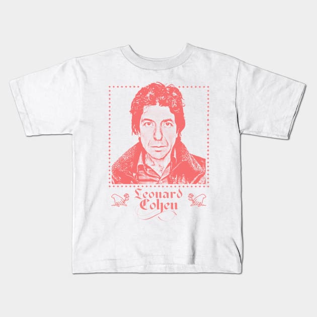 Leonard Cohen /// Retro Fan Artwork Kids T-Shirt by DankFutura